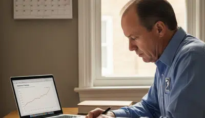 Postal worker reviewing Roth IRA income limitations at home.