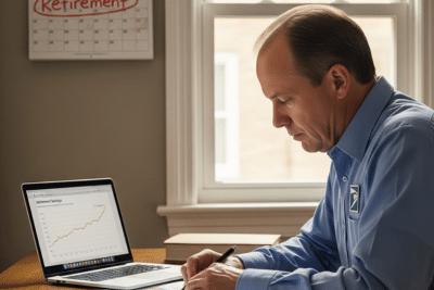 Postal worker reviewing Roth IRA income limitations at home.