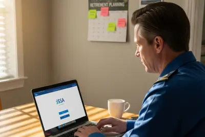 Federal employee logging into their Social Security account online.